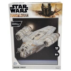 Star Wars Razor Crest 3D Model Puzzle Kit 140 Pcs 4D Cityscape W/ Display Stand